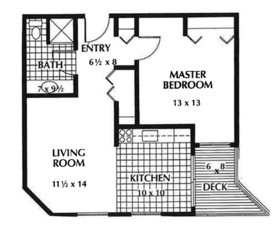 Heron Woods One Bedroom Apartment Floorplan